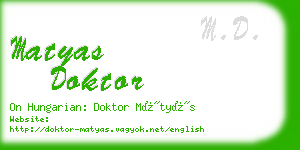 matyas doktor business card